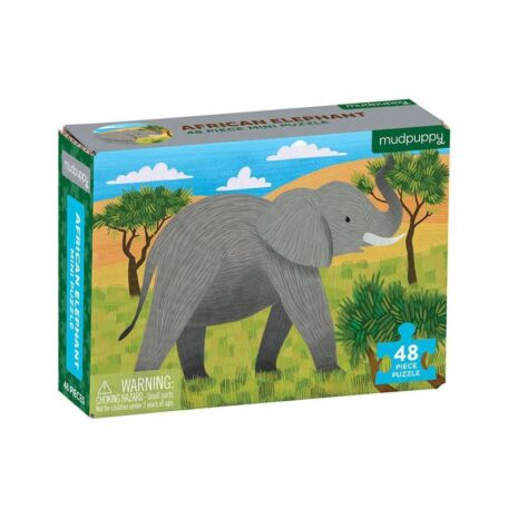 Mudpuppy Mini Puslespil - Afrikansk Elefant (48 brikker)