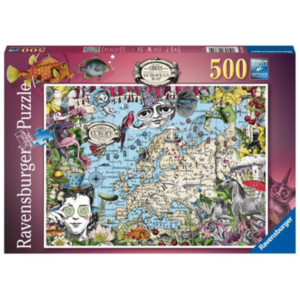 Puslespil European Map - Quirky Circus 500 Brikker - Legekammeraten.dk